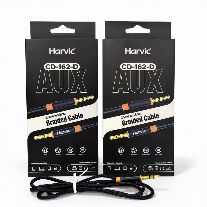 Cable auxiliar trenzado de jack de 3,5 mm